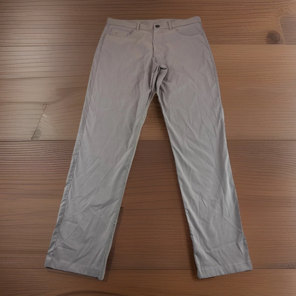 Greyson Pants Mens 33x32 Gray Slacks Chino Preppy Performance Golf Stretch READ
